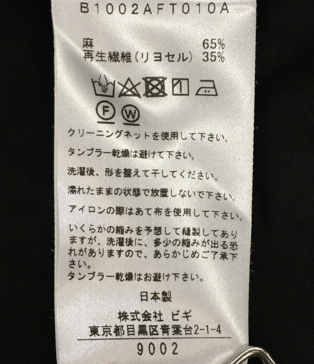 1er Arrondissement プルミエ アロンディスモン ブラウス リネンシャツ ブラック レディース SIZE 36