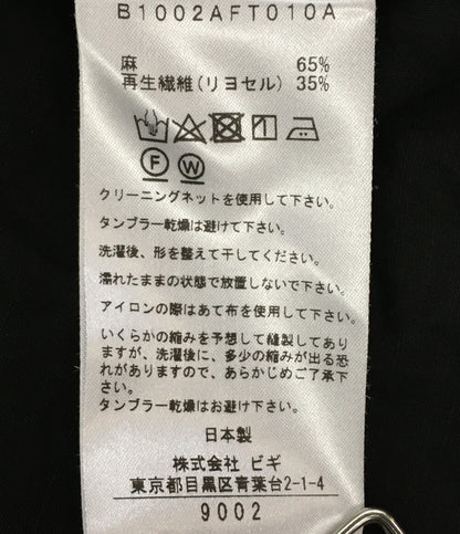 1er Arrondissement プルミエ アロンディスモン ブラウス リネンシャツ ブラック レディース SIZE 36