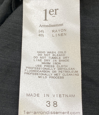 プルミエ アロンディスモン 長袖ワンピース リネン混シャツ レディース SIZE 38 1er Arrondissement