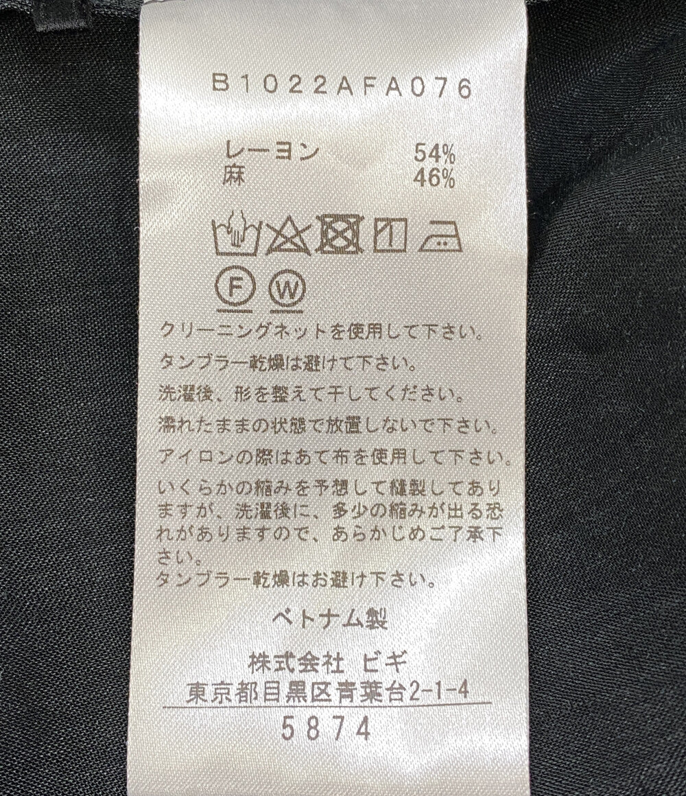 プルミエ アロンディスモン 長袖ワンピース リネン混シャツ レディース SIZE 38 1er Arrondissement