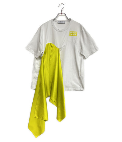 MSGM 半袖Ｔシャツ MILANO WHITE ACID YELLOW T-SHIRT メンズ SIZE S エムエスジーエム