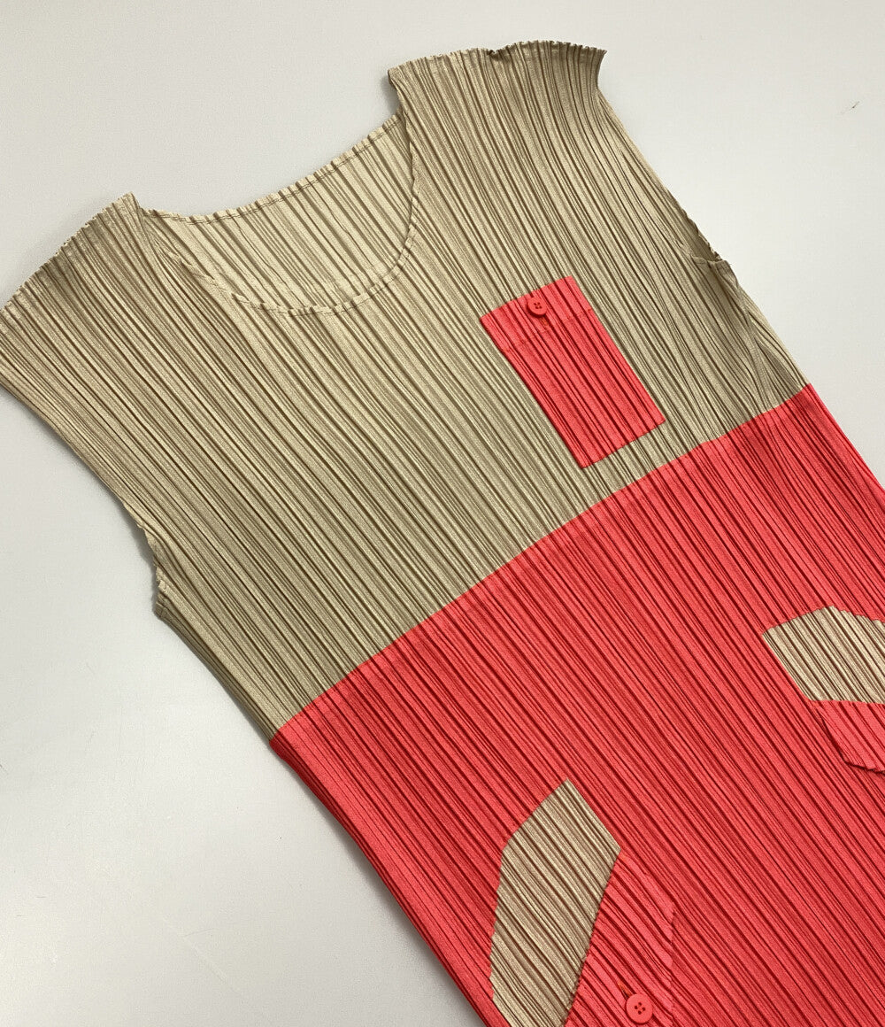 PLEATS PLEASE ISSEY MIYAKE バイカラー チュニック PP41-JT555 レディース SIZE 3 プリーツプリーズ