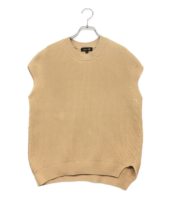 ドゥロワー ノースリーブニットベスト ベージュ 6518-105-0477