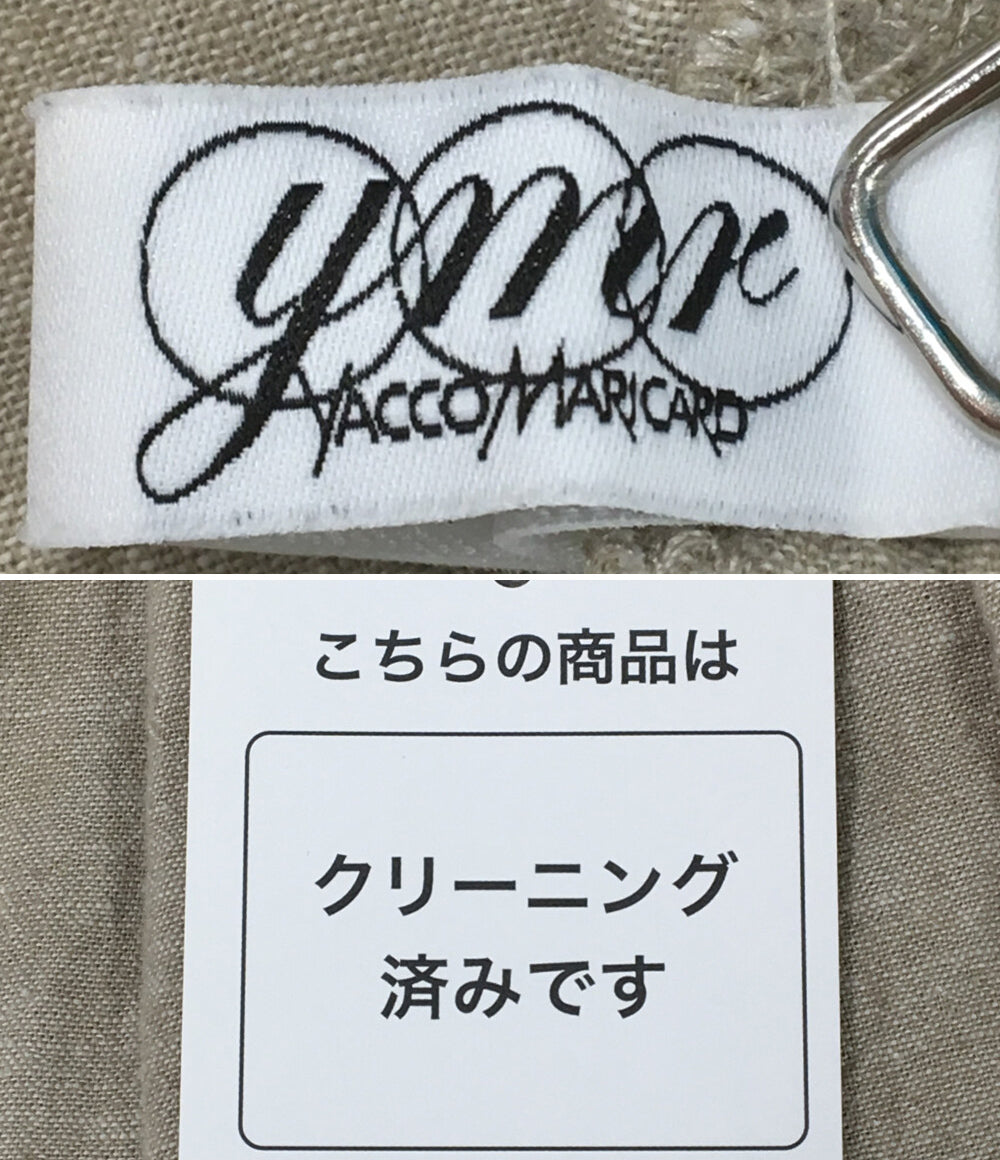 yaccomaricard ヤッコマリカルド パンツ リネンコットン フロントボタン ベージュ 3032025-18 レディース SIZE 1