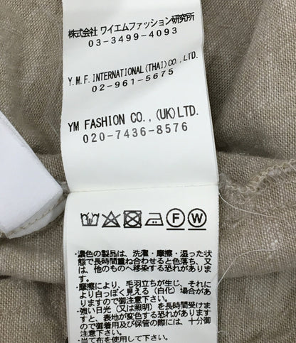 yaccomaricard ヤッコマリカルド パンツ リネンコットン フロントボタン ベージュ 3032025-18 レディース SIZE 1