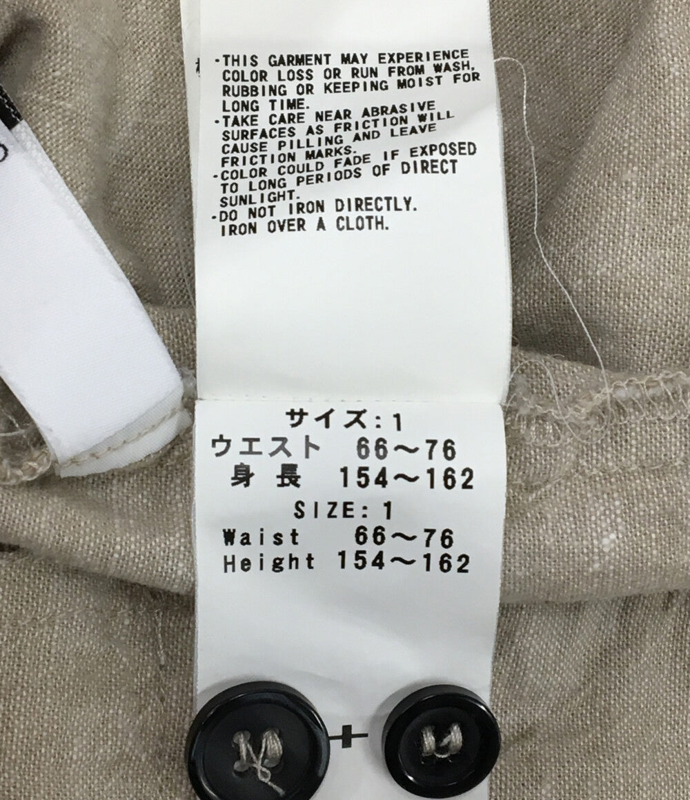 yaccomaricard ヤッコマリカルド パンツ リネンコットン フロントボタン ベージュ 3032025-18 レディース SIZE 1