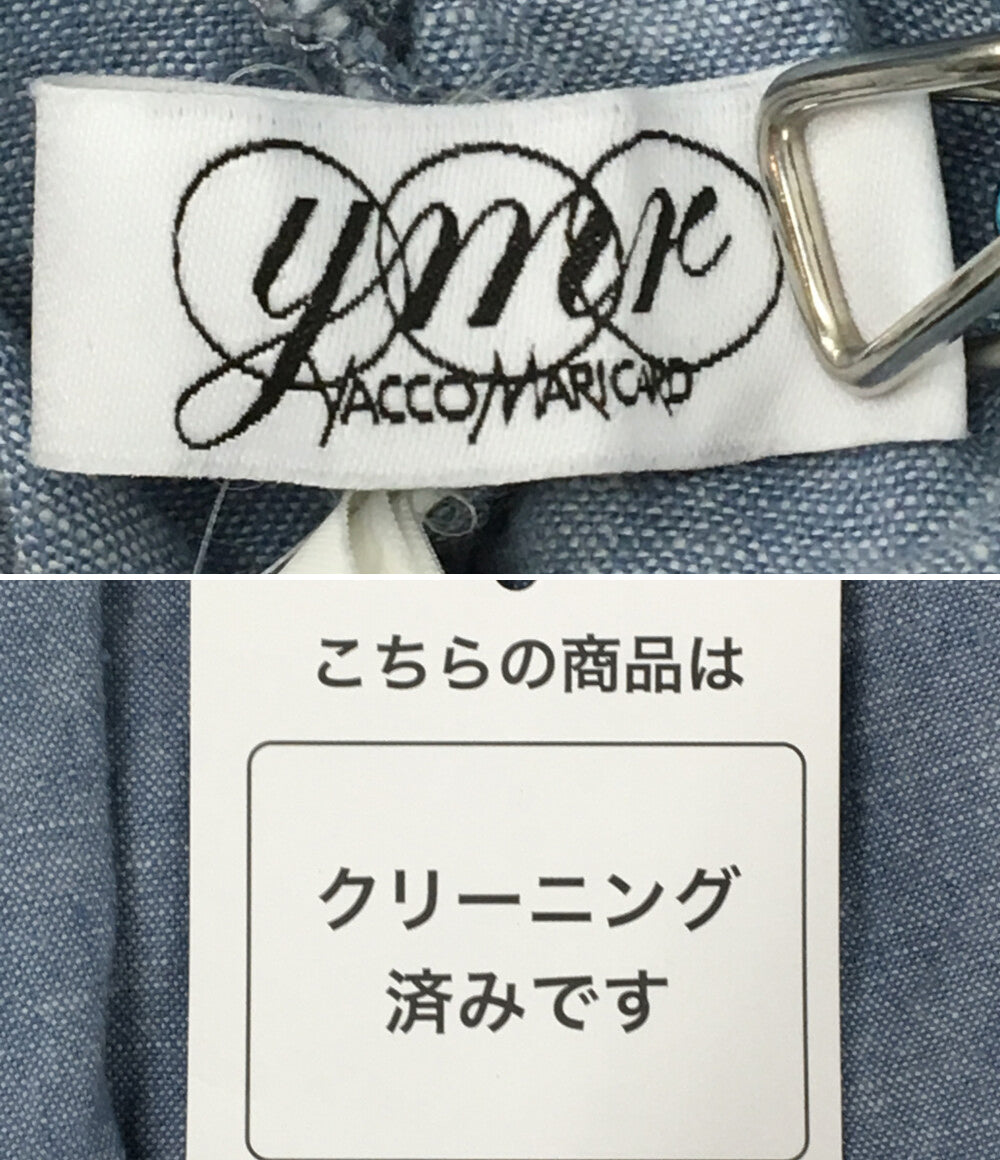 yaccomaricard ヤッコマリカルド パンツ リネンコットン フロントボタン ライトブルー 3032025-18 レディース SIZE 1