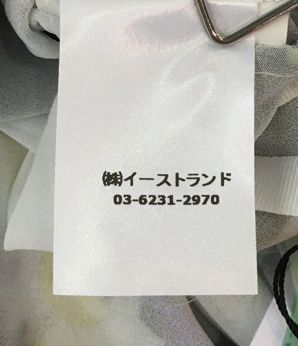 美品 OFF-WHITE キャミワンピース フラワープリントタイルチェック レディース SIZE 38 オフホワイト
