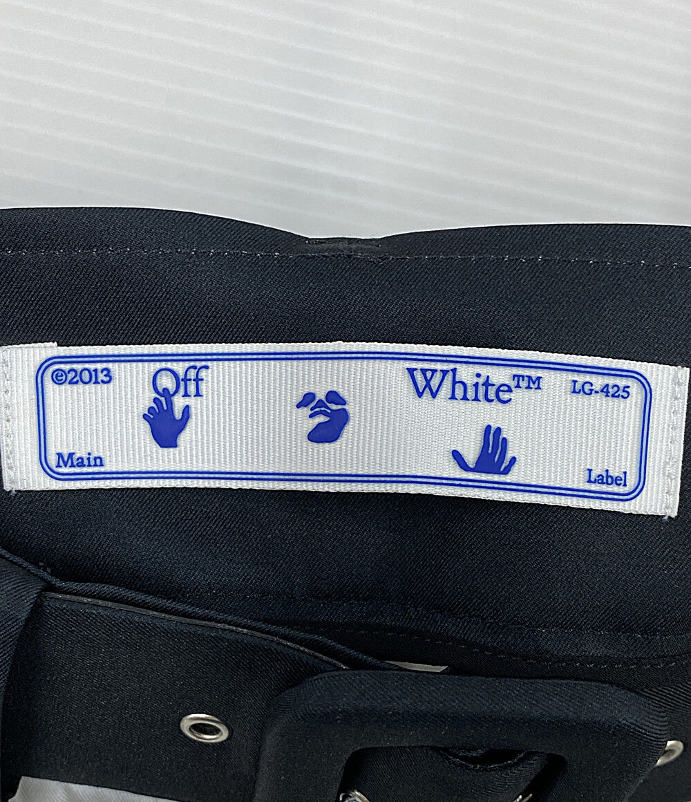 オフホワイト スカート 2トーン ロゴプリントプリーツ OWCC115R21FAB001 レディース SIZE 38 OFF-WHITE