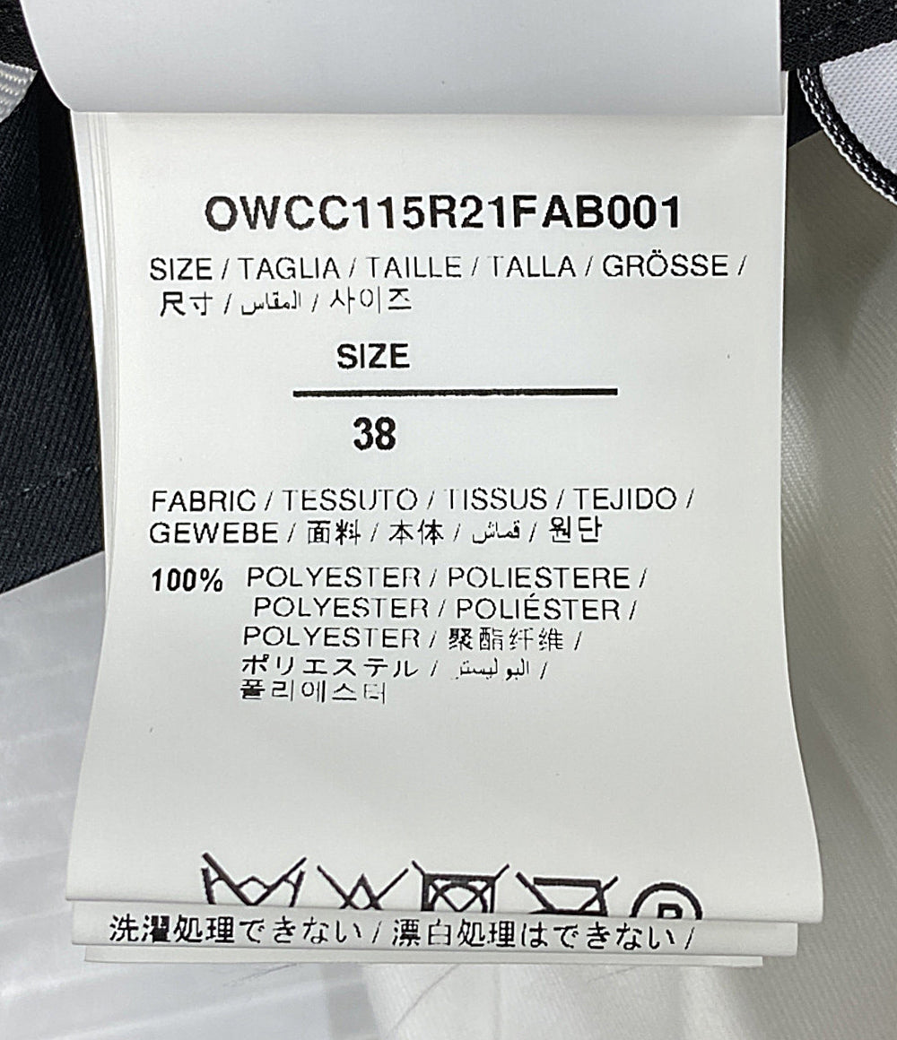 オフホワイト スカート 2トーン ロゴプリントプリーツ OWCC115R21FAB001 レディース SIZE 38 OFF-WHITE