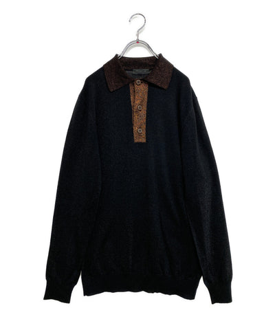 プラダ ニットポロシャツ ラメ メンズ SIZE 48 PRADA
