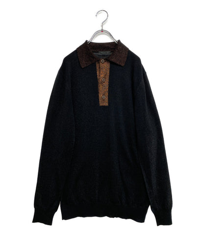 プラダ ニットポロシャツ ラメ メンズ SIZE 48 PRADA