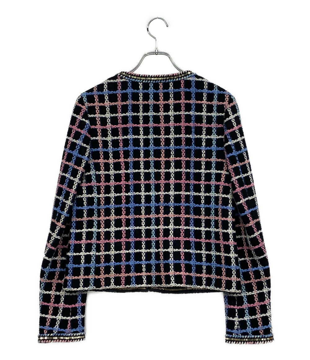 CHANEL ノーカラージャケット スパンコール ツイード P72500 V64261 レディース SIZE 34 シャネル