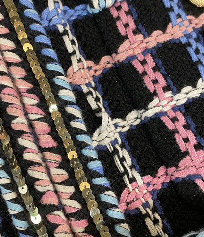 CHANEL ノーカラージャケット スパンコール ツイード P72500 V64261 レディース SIZE 34 シャネル
