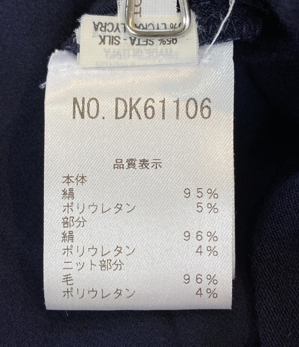 ブルネロクチネリ 長袖ワンピース 素材切替 ネイビー DK61106 レディース SIZE M BRUNELLO CUCINELLI