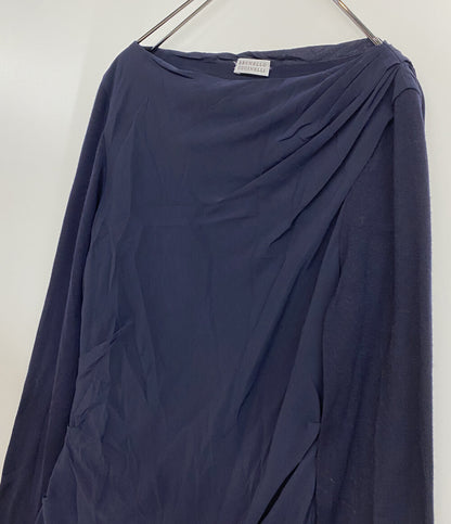 ブルネロクチネリ 長袖ワンピース 素材切替 ネイビー DK61106 レディース SIZE M BRUNELLO CUCINELLI