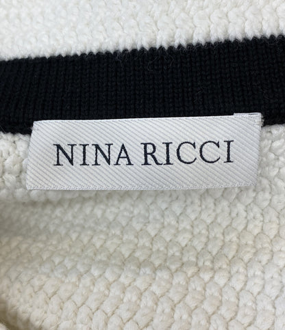 ニナリッチ 美品 カーディガン ホワイト ブラック 5S-CR001-ML570 レディース SIZE M NINA RICCI