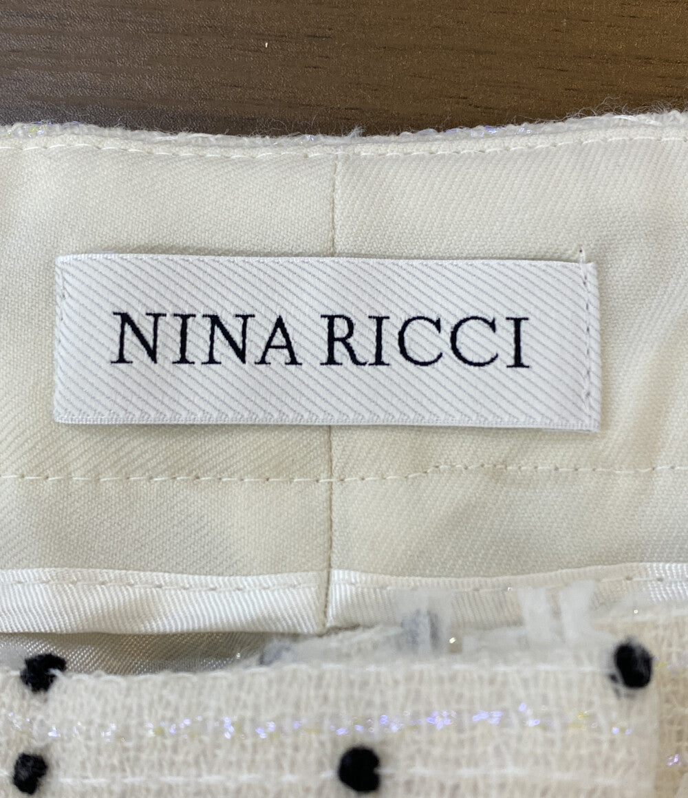 ニナリッチ ハーフパンツ ツイード ドット 5S-PA010-W0357 25SS レディース SIZE 38 NINA RICCI