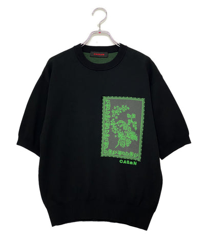 キャバン 半袖ニット ブラック 59-02-41-02009 レディース SIZE S CABaN