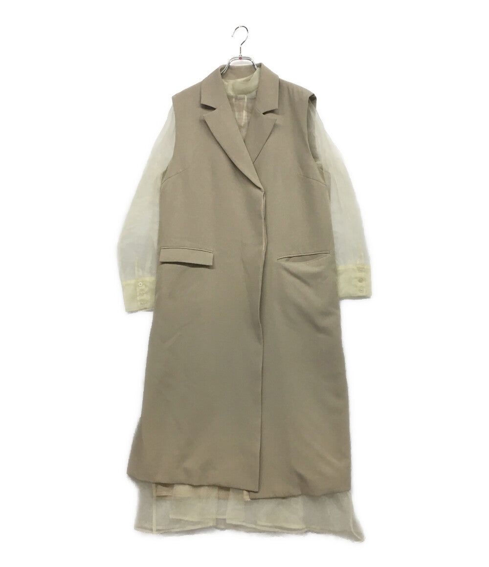 アメリ ロングジレ ベスト LONG BEST SET SHEER DRESS 2022ss レディース SIZE M AMERI