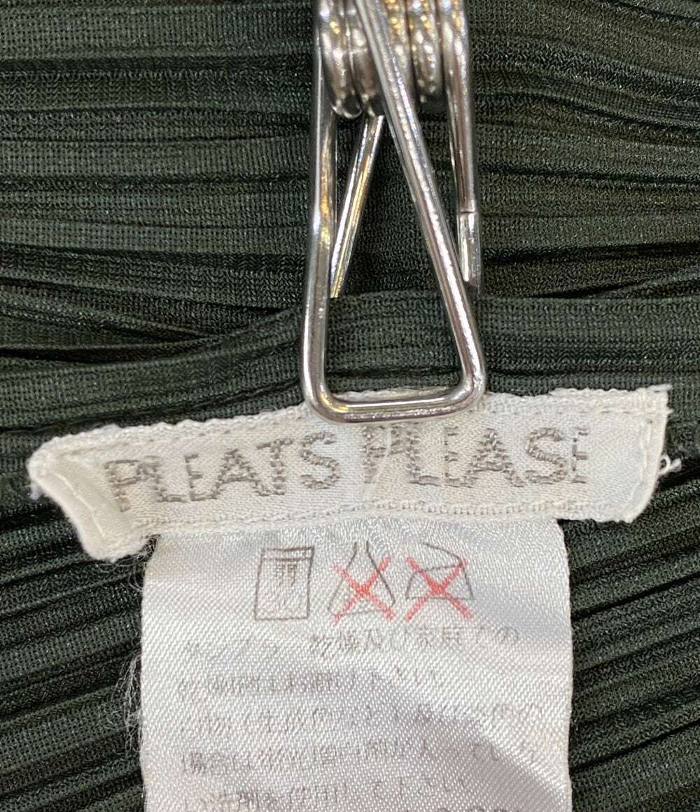 プリーツプリーズ ロングカーディガン グリーン PP43J0607 レディース SIZE 4 PLEATS PLEASE