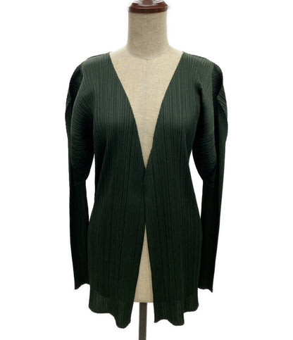 プリーツプリーズ ロングカーディガン グリーン PP43J0607 レディース SIZE 4 PLEATS PLEASE
