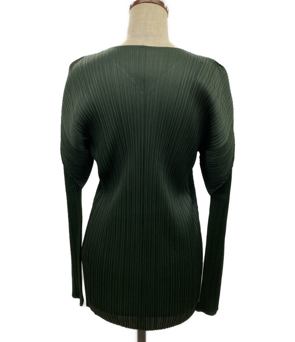 プリーツプリーズ ロングカーディガン グリーン PP43J0607 レディース SIZE 4 PLEATS PLEASE