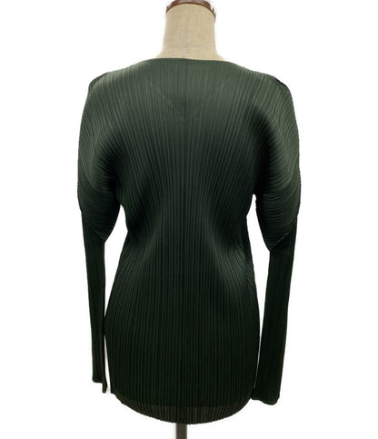 プリーツプリーズ ロングカーディガン グリーン PP43J0607 レディース SIZE 4 PLEATS PLEASE