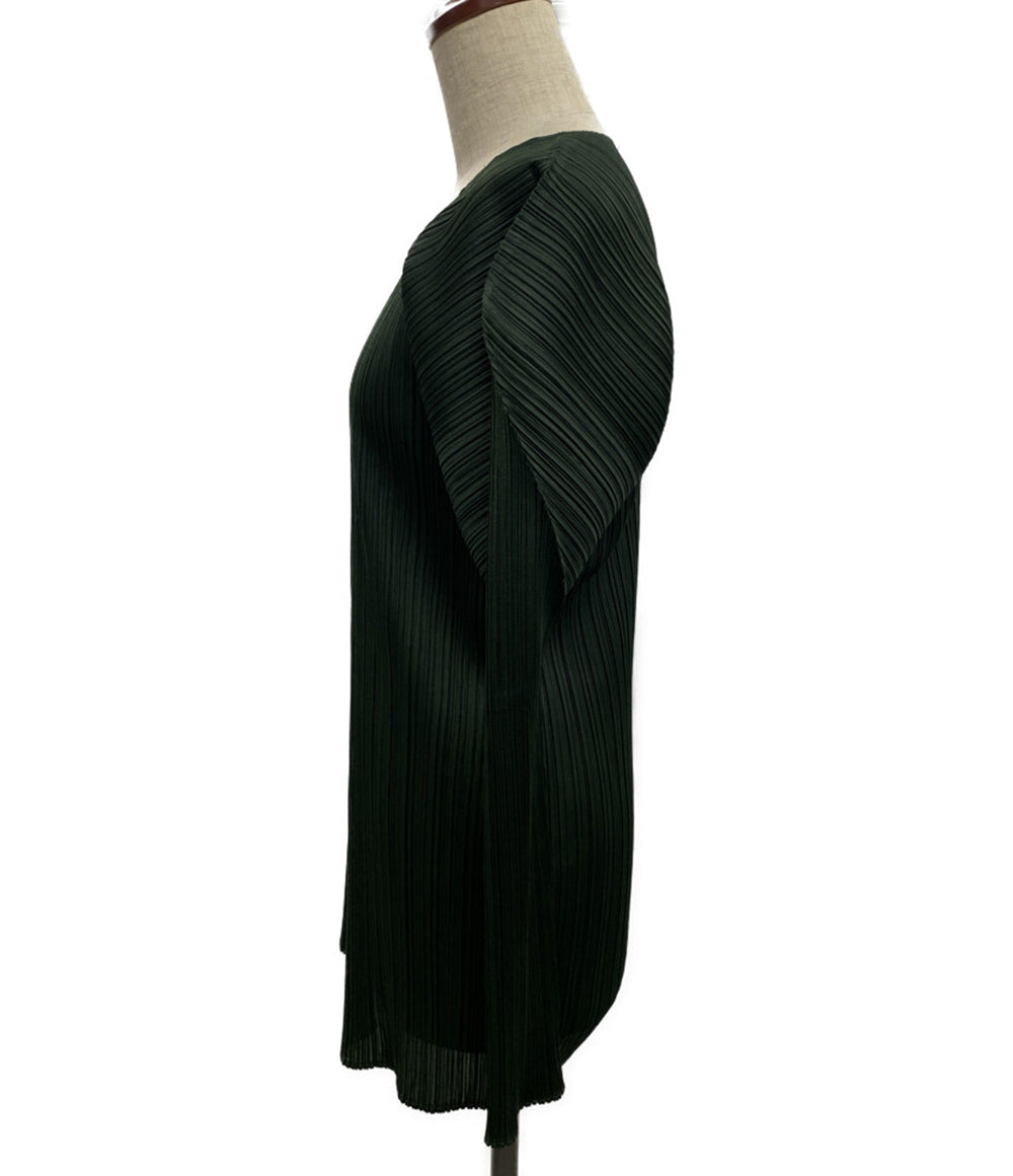 プリーツプリーズ ロングカーディガン グリーン PP43J0607 レディース SIZE 4 PLEATS PLEASE