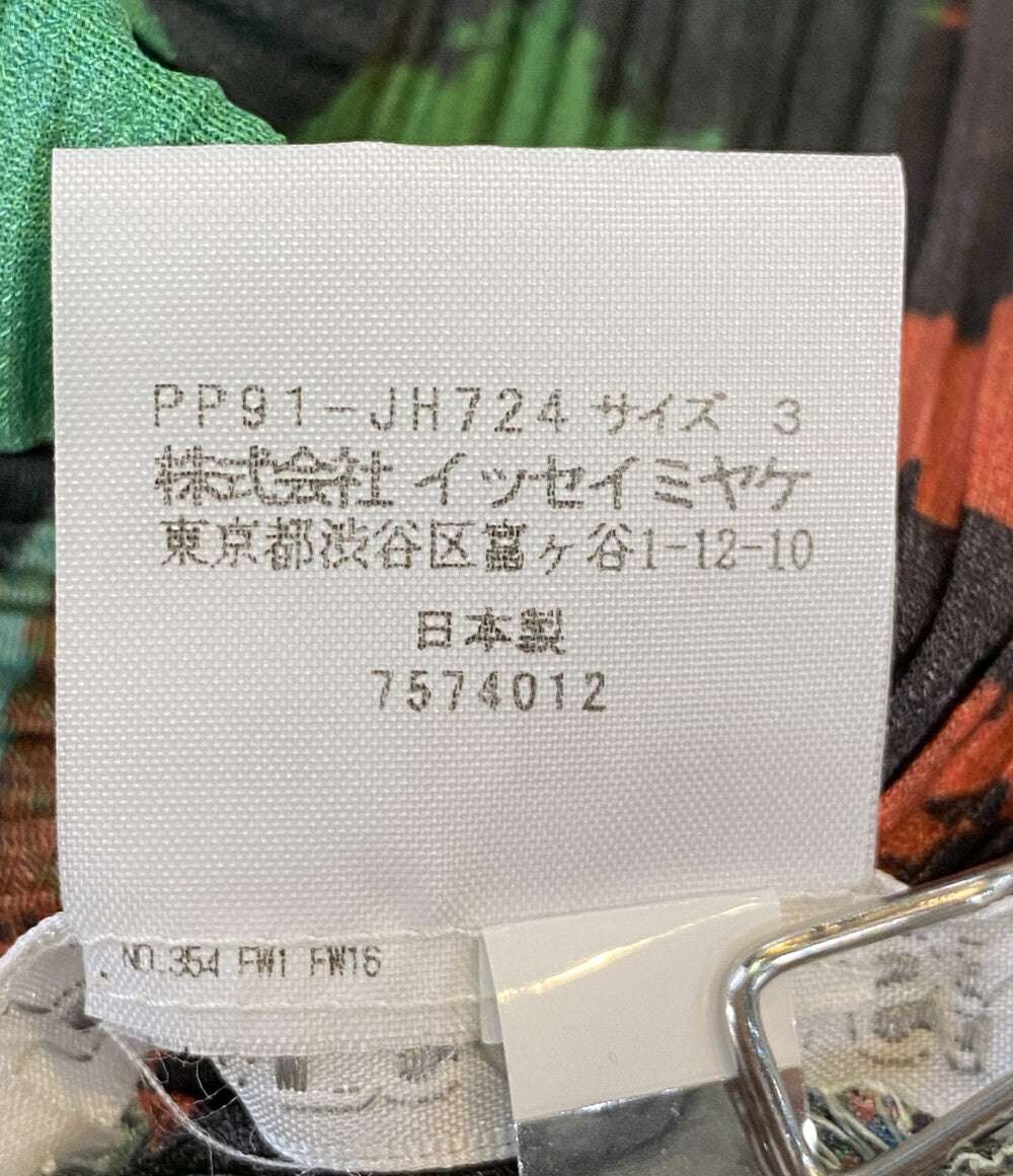 プリーツプリーズ 美品 ノースリーブロングワンピース マルチカラー PP91JH724 レディース SIZE 3 PLEATS PLEASE