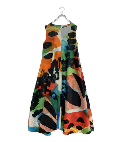 プリーツプリーズ 美品 ノースリーブロングワンピース マルチカラー PP91JH724 レディース SIZE 3 PLEATS PLEASE