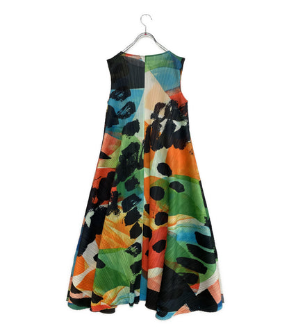 プリーツプリーズ 美品 ノースリーブロングワンピース マルチカラー PP91JH724 レディース SIZE 3 PLEATS PLEASE