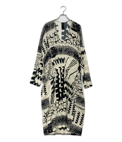 Zero plus Maria Cornejo ゼロプラスマリアコルネホ 長袖ワンピース 総柄 レディース SIZE 2