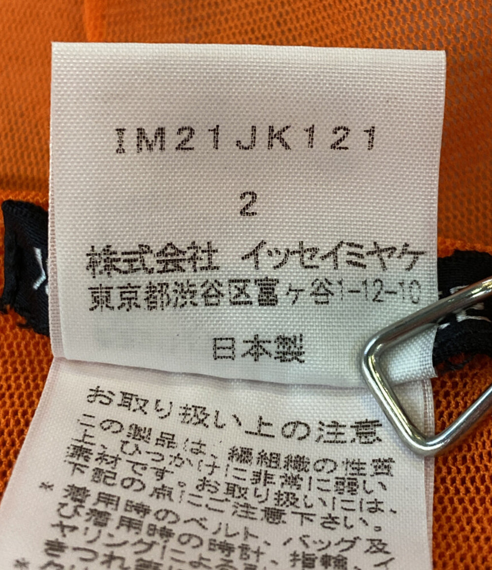 イッセイミヤケ 美品 カットソー オレンジ シースルー パターン柄 IM21JK121 レディース SIZE 2 ISSEY MIYAKE
