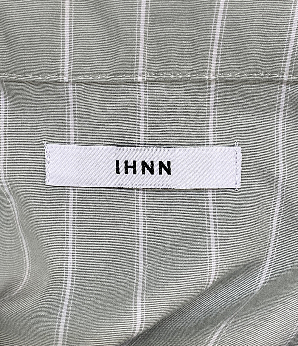 美品 イン 長袖シャツ グリーン ストライプ ID25S-BL02 レディース SIZE 36 IHNN