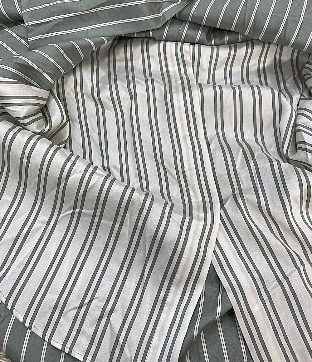 ブルネロクチネリ 長袖シャツ グリーン ストライプ レディース SIZE M BRUNELLO CUCINELLI