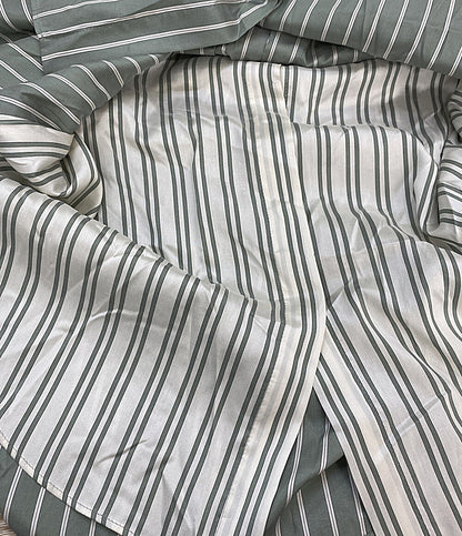 ブルネロクチネリ 長袖シャツ グリーン ストライプ レディース SIZE M BRUNELLO CUCINELLI