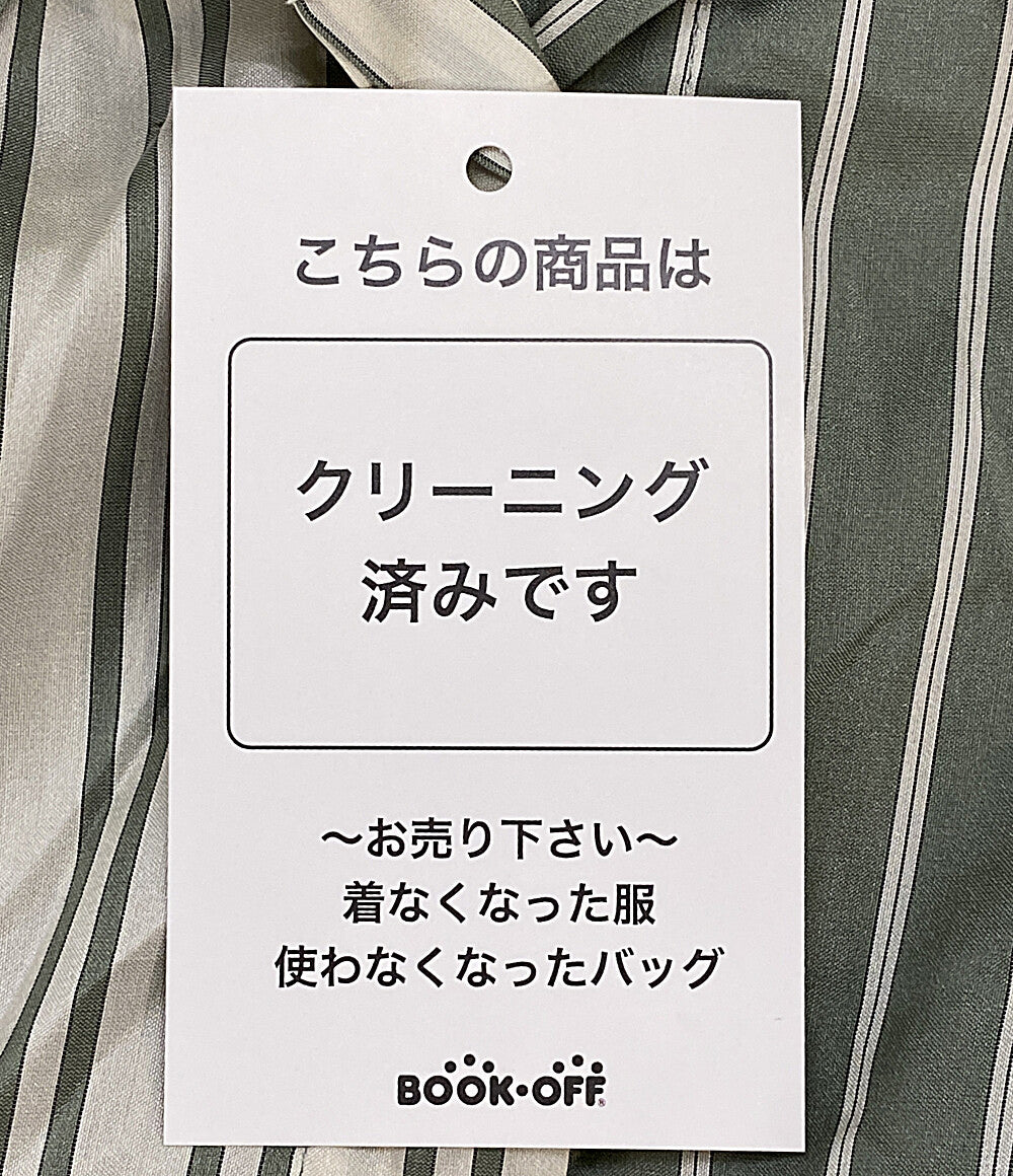 ブルネロクチネリ 長袖シャツ グリーン ストライプ レディース SIZE M BRUNELLO CUCINELLI