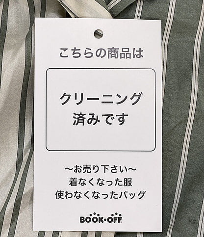 ブルネロクチネリ 長袖シャツ グリーン ストライプ レディース SIZE M BRUNELLO CUCINELLI