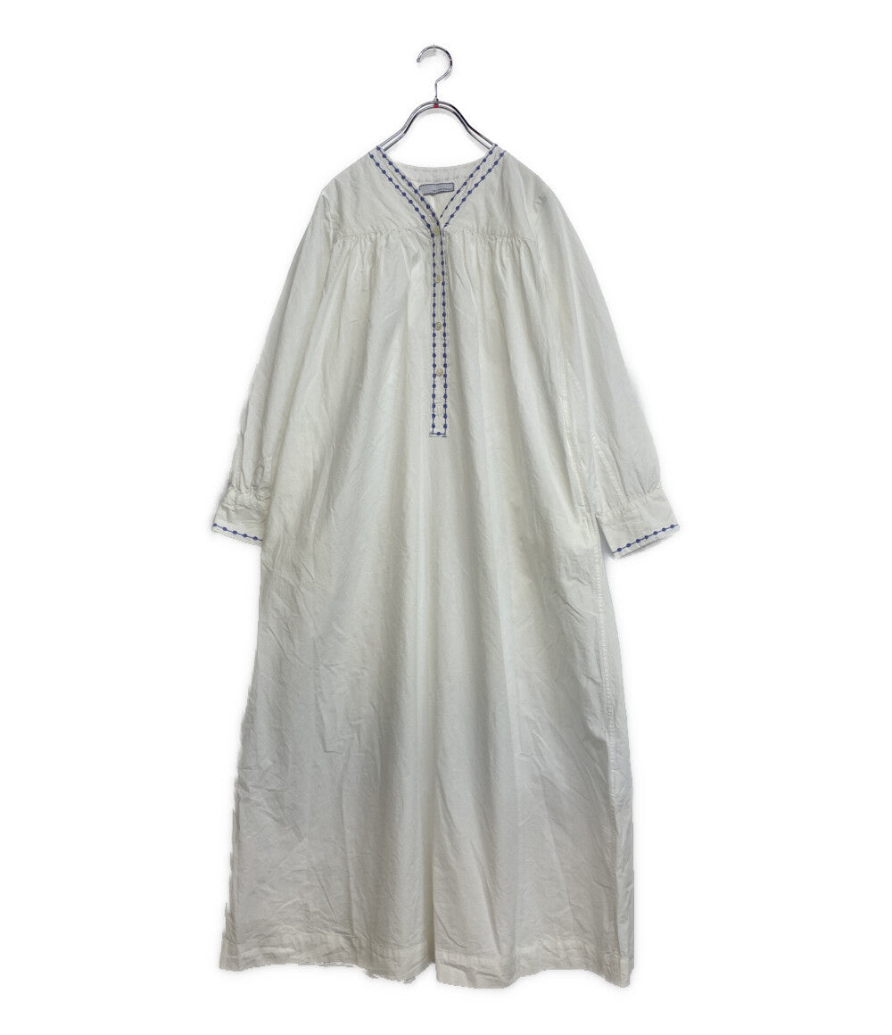 TEN×RON HERMAN テン 長袖ワンピース ホワイト コットン レディース SIZE XS ロンハーマン