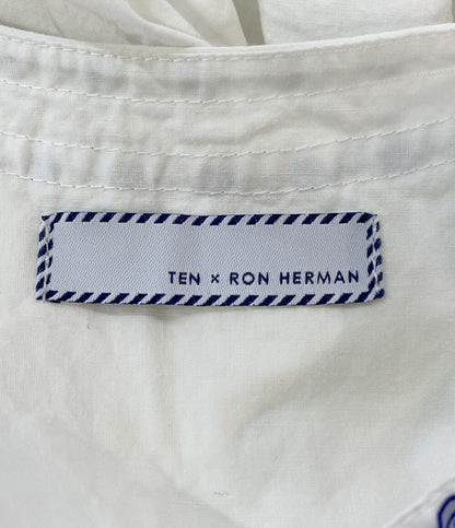 TEN×RON HERMAN テン 長袖ワンピース ホワイト コットン レディース SIZE XS ロンハーマン