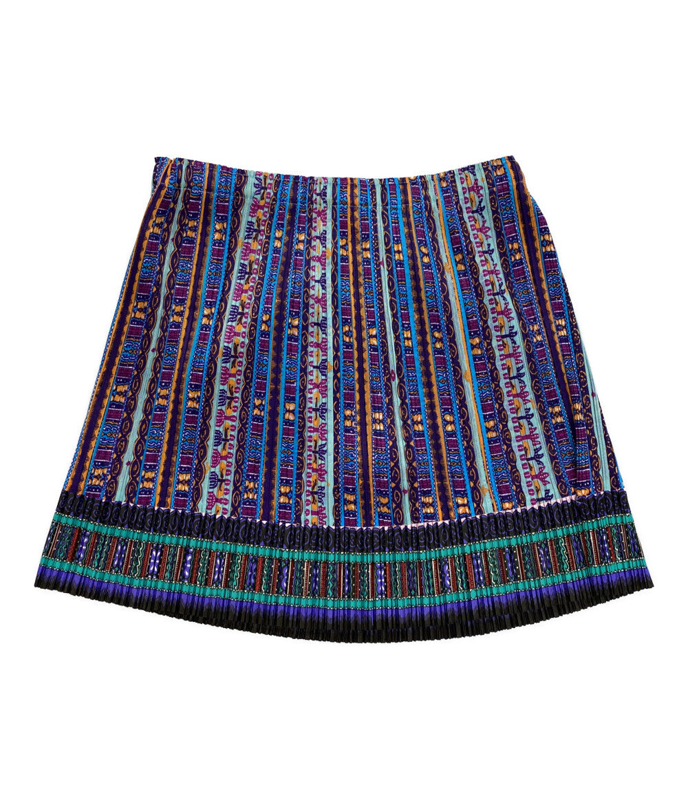 プリーツプリーズ スカート 短丈 総柄 レディース SIZE F PLEATS PLEASE