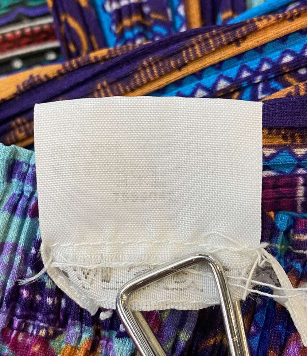 プリーツプリーズ スカート 短丈 総柄 レディース SIZE F PLEATS PLEASE