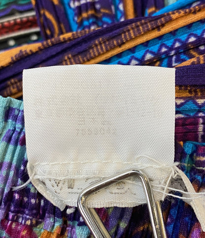 プリーツプリーズ スカート 短丈 総柄 レディース SIZE F PLEATS PLEASE