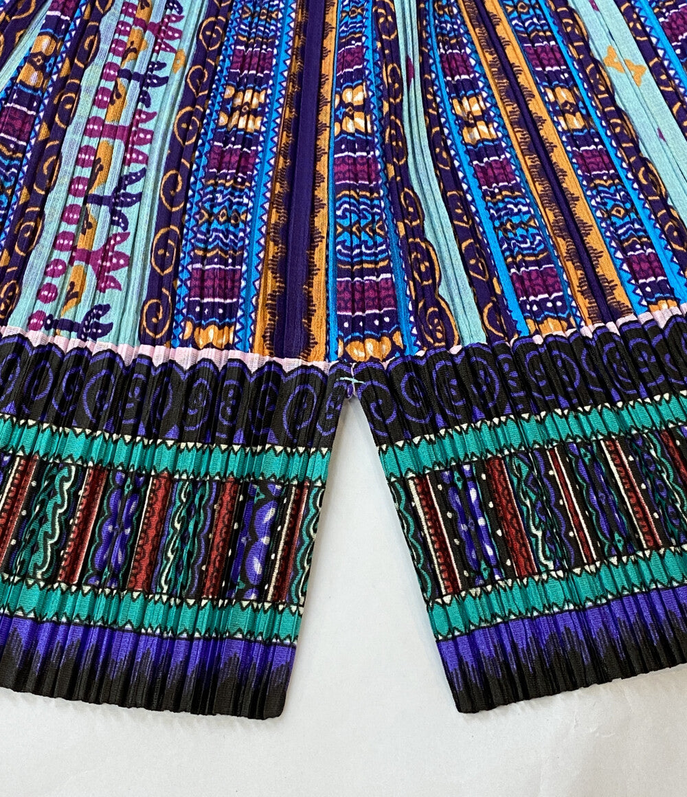 プリーツプリーズ スカート 短丈 総柄 レディース SIZE F PLEATS PLEASE