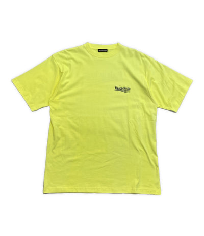 バレンシアガ 半袖Tシャツ ネオンイエロー キャンペーンロゴ メンズ SIZE XS BALENCIAGA