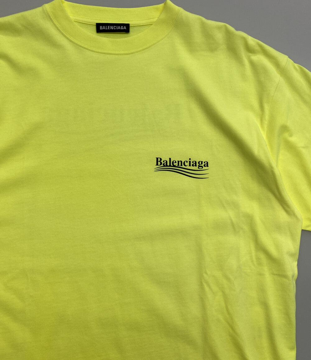 バレンシアガ 半袖Tシャツ ネオンイエロー キャンペーンロゴ メンズ SIZE XS BALENCIAGA