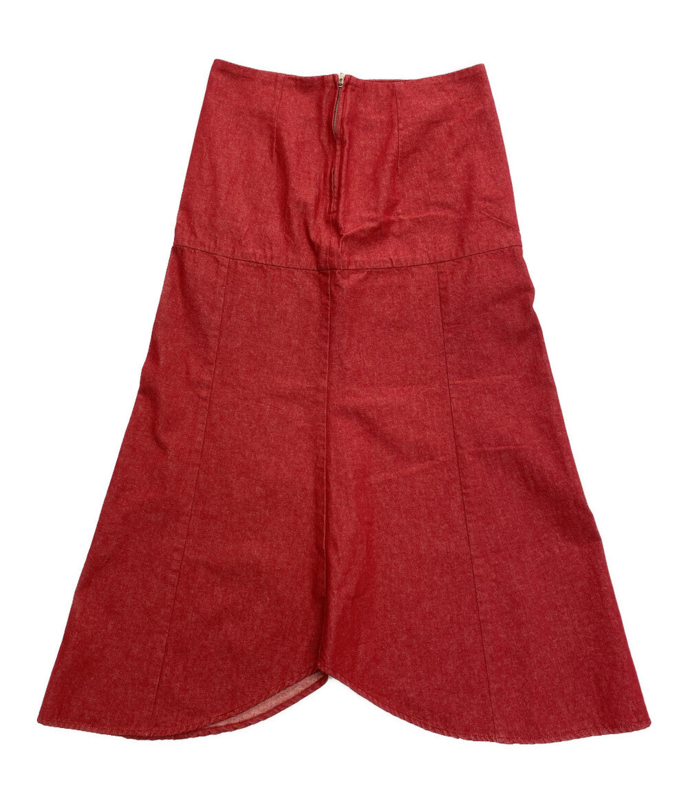 美品 MEYAME メヤメ デニムスカート 24SMESK02 レッド MEY-1868 レディース SIZE 1