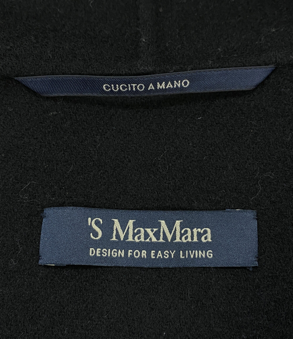 エス マックスマーラ ジップフーデッドウールコート 908601036 ネイビー レディース SIZE 42 ’S Max Mara