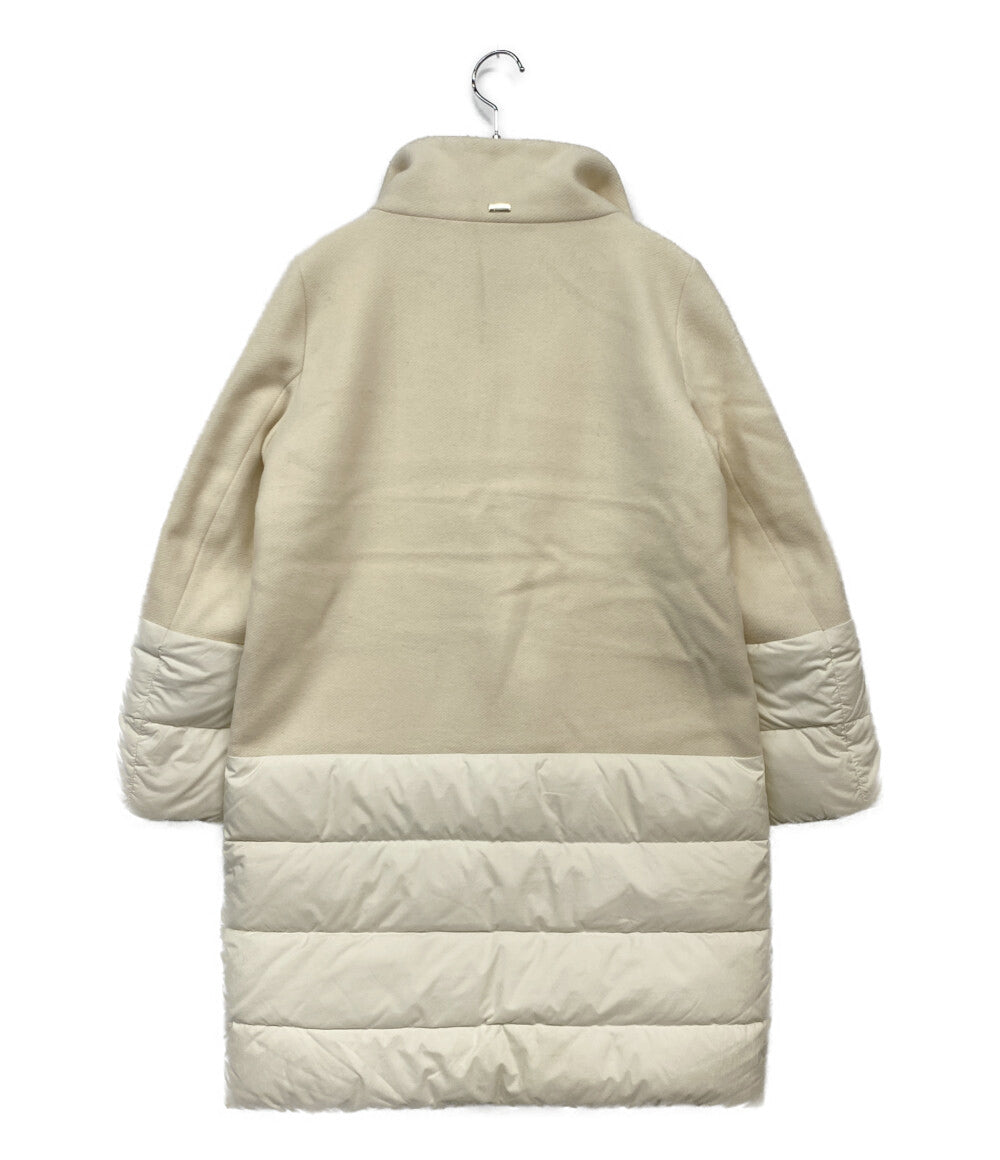 ヘルノ コート ジップアップ ウール切替 ホワイト レディース SIZE 44 HERNO
